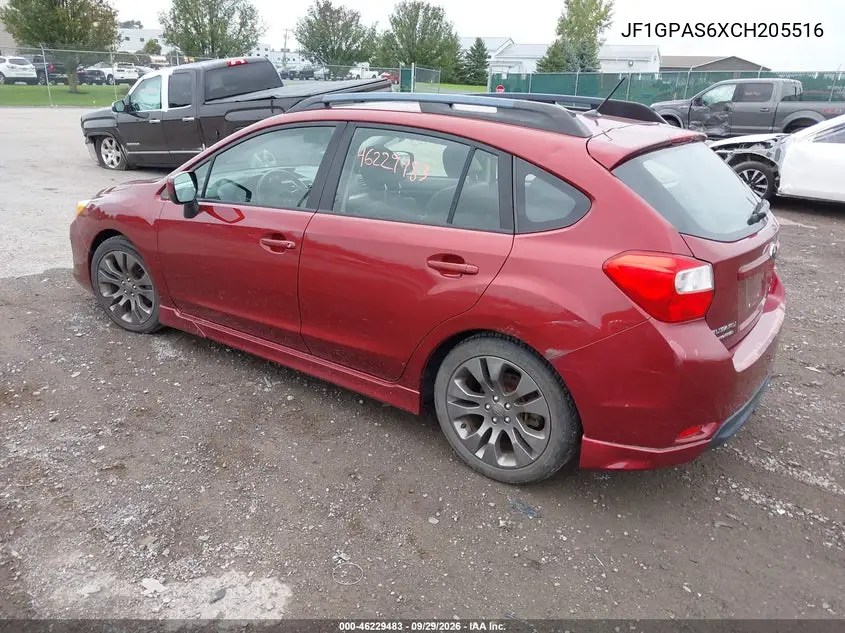 2012 SUBARU IMPREZA VIN JF1GPAS6XCH205516 — фото 3