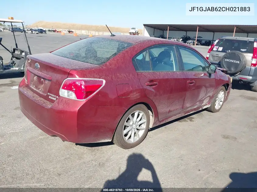2012 SUBARU IMPREZA VIN JF1GJAB62CH021883 — фото 4