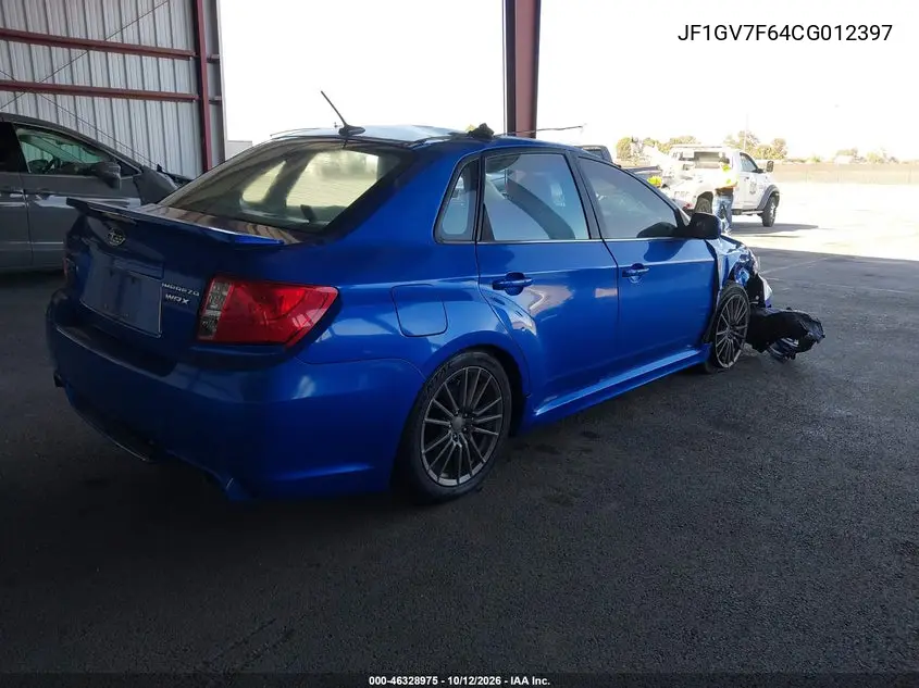 2012 SUBARU IMPREZA VIN JF1GV7F64CG012397 — фото 4