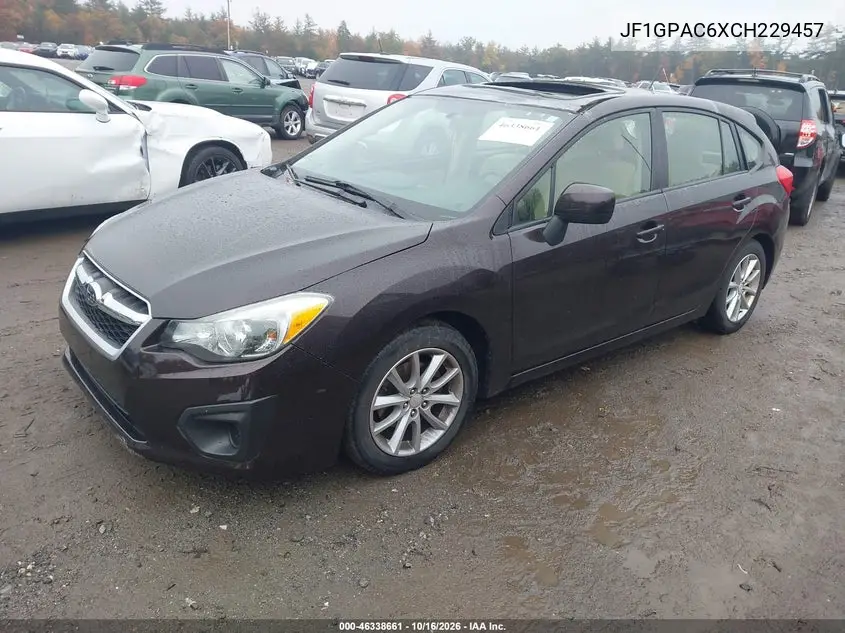 2012 SUBARU IMPREZA VIN JF1GPAC6XCH229457 — фото 2