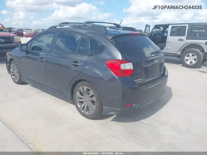 2012 SUBARU IMPREZA VIN JF1GPAR66CH244335 — фото 3
