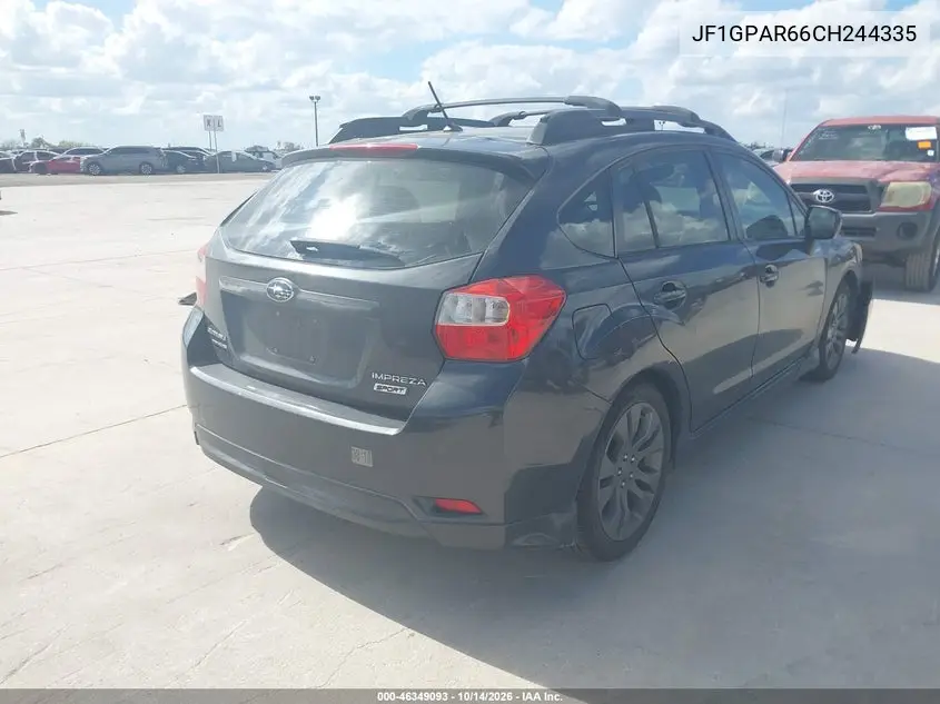 2012 SUBARU IMPREZA VIN JF1GPAR66CH244335 — фото 4