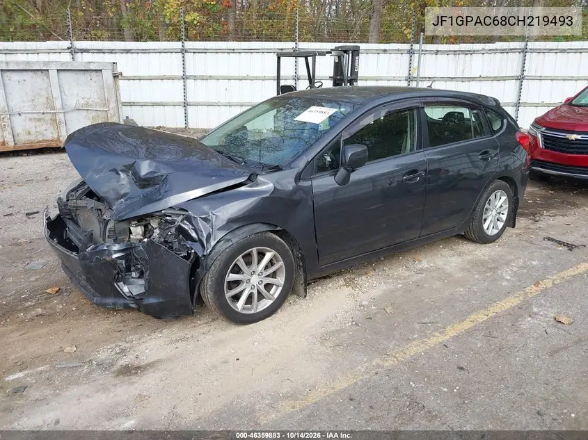 2012 SUBARU IMPREZA VIN JF1GPAC68CH219493 — фото 2