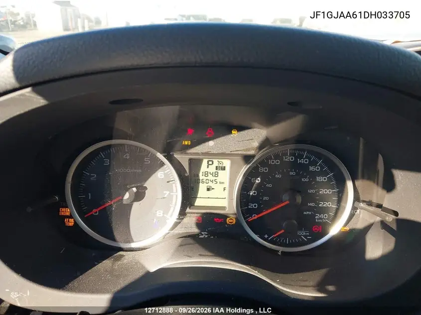 2013 SUBARU IMPREZA VIN JF1GJAA61DH033705 — фото 7
