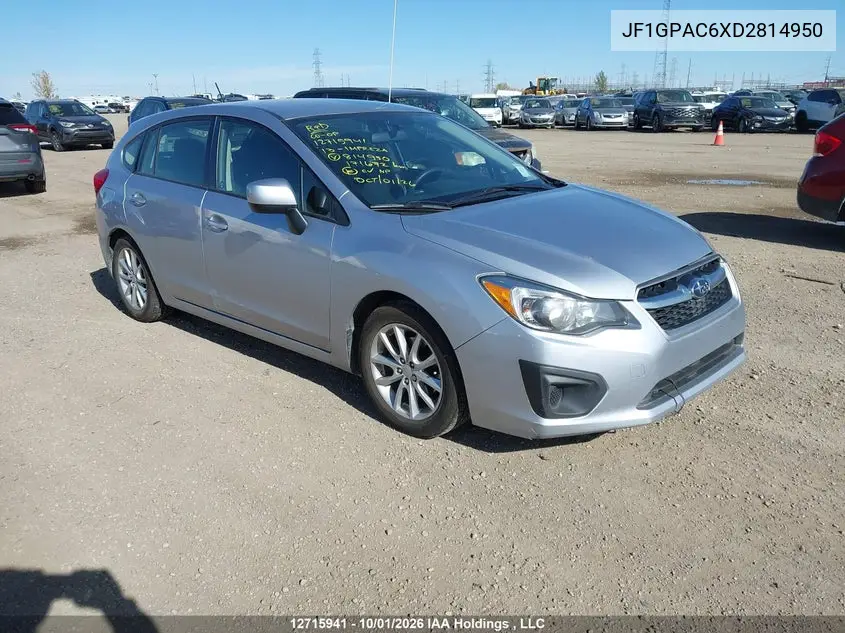 SUBARU IMPREZA 2013, VIN JF1GPAC6XD2814950