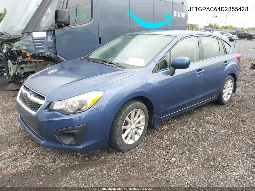 2013 SUBARU IMPREZA VIN JF1GPAC64D2855428 — фото 2