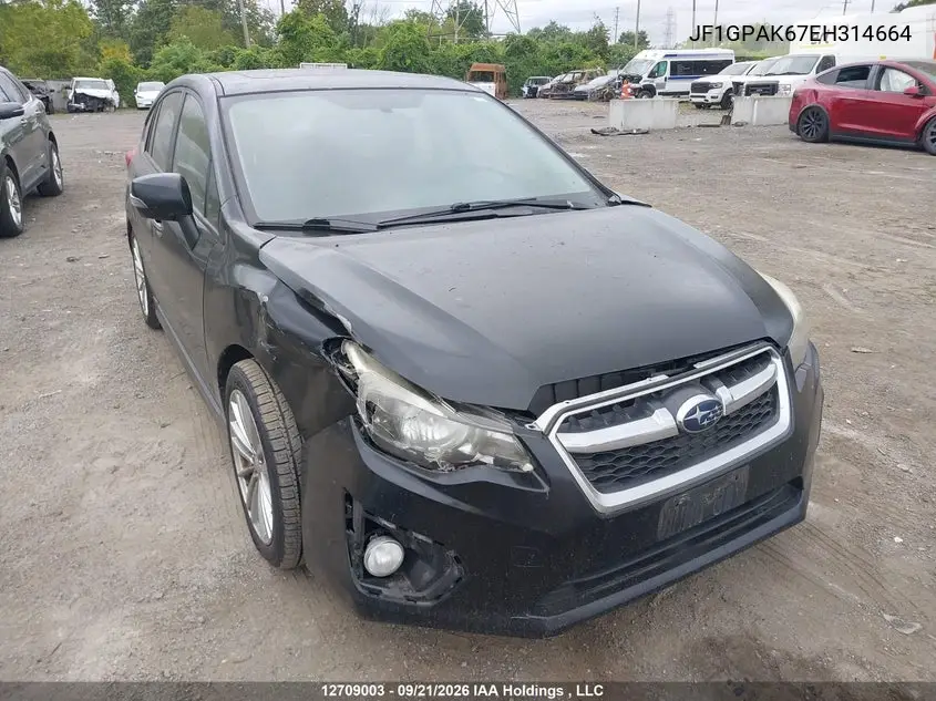 SUBARU IMPREZA 2014, VIN JF1GPAK67EH314664