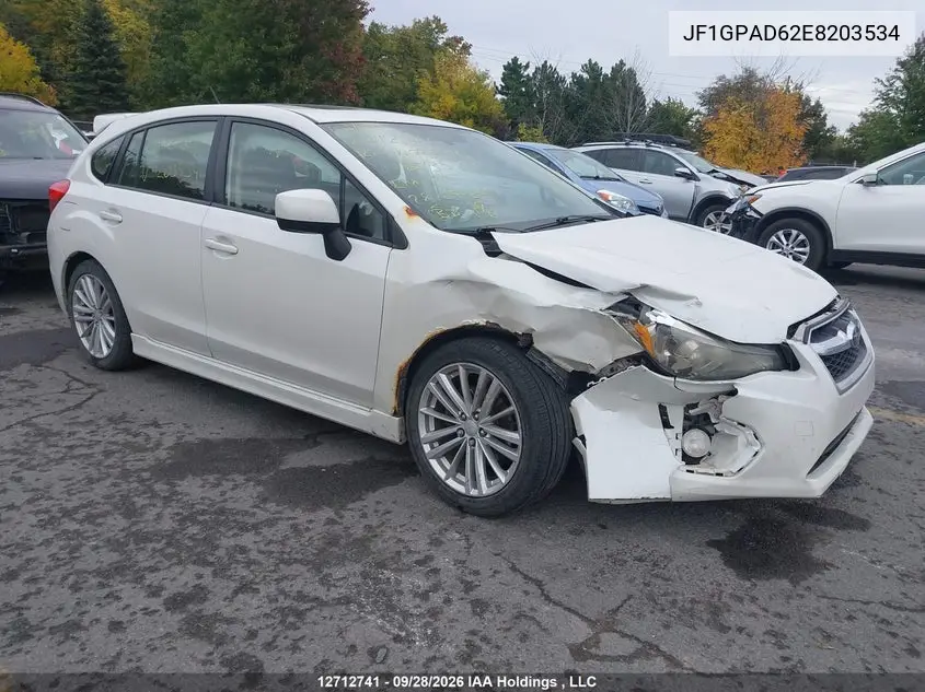 SUBARU IMPREZA 2014, VIN JF1GPAD62E8203534