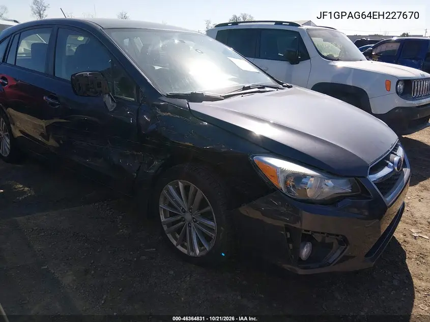 SUBARU IMPREZA 2014, VIN JF1GPAG64EH227670