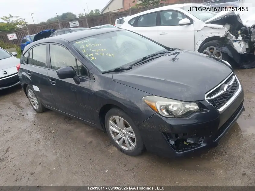 SUBARU IMPREZA 2016, VIN JF1GPAB67G8251455