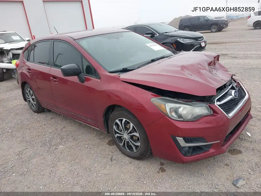 SUBARU IMPREZA 2016, VIN JF1GPAA65GH252850