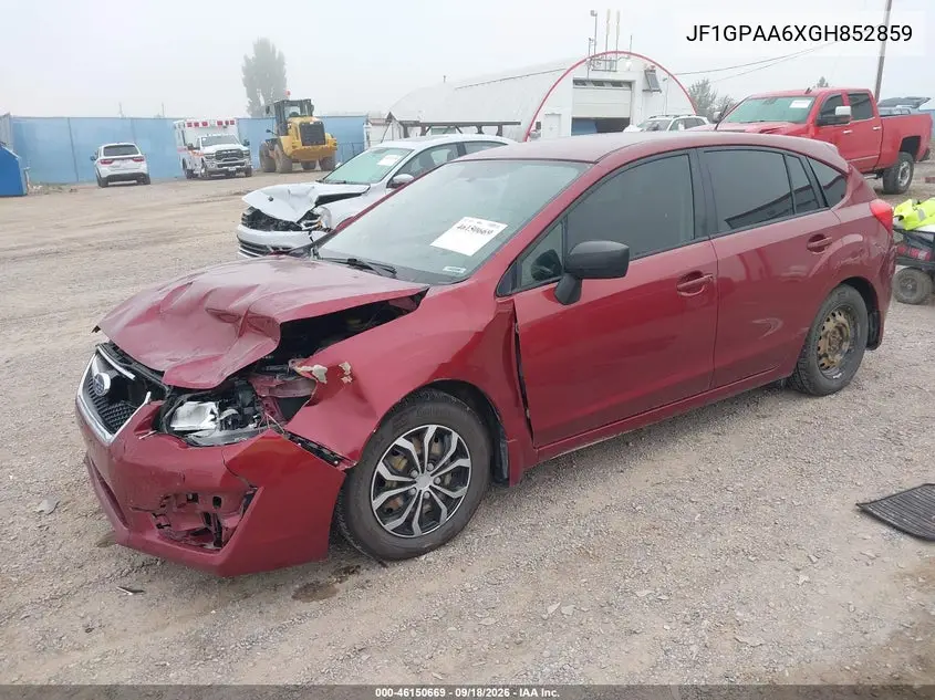 2016 SUBARU IMPREZA VIN JF1GPAA65GH252850 — фото 2