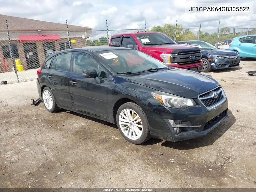 SUBARU IMPREZA 2016, VIN JF1GPAK64G8305522