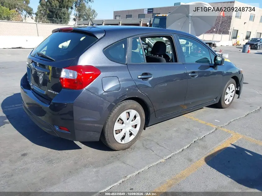 2016 SUBARU IMPREZA VIN JF1GPAA62G9248734 — фото 4