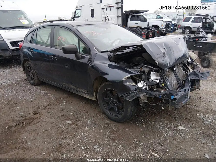 SUBARU IMPREZA 2016, VIN JF1GPAA66G9281560