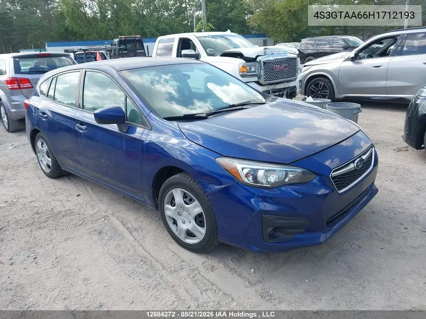 SUBARU IMPREZA 2017, VIN 4S3GTAA66H1712193