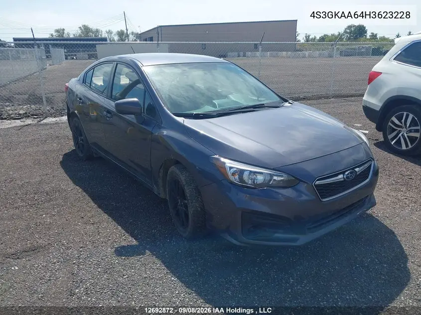 SUBARU IMPREZA 2017, VIN 4S3GKAA64H3623228