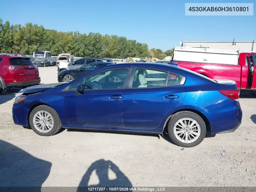 2017 SUBARU IMPREZA VIN 4S3GKAB60H3610801 — фото 14