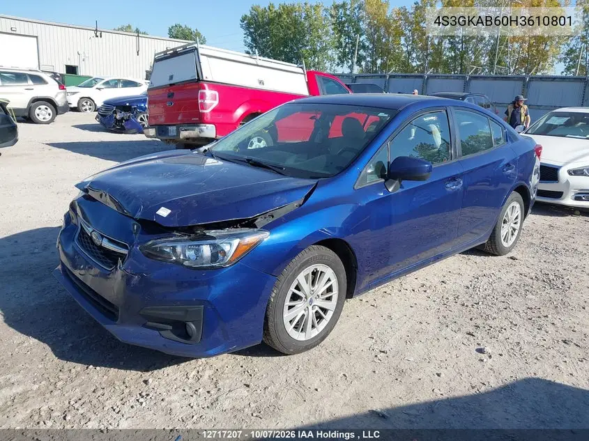 2017 SUBARU IMPREZA VIN 4S3GKAB60H3610801 — фото 2