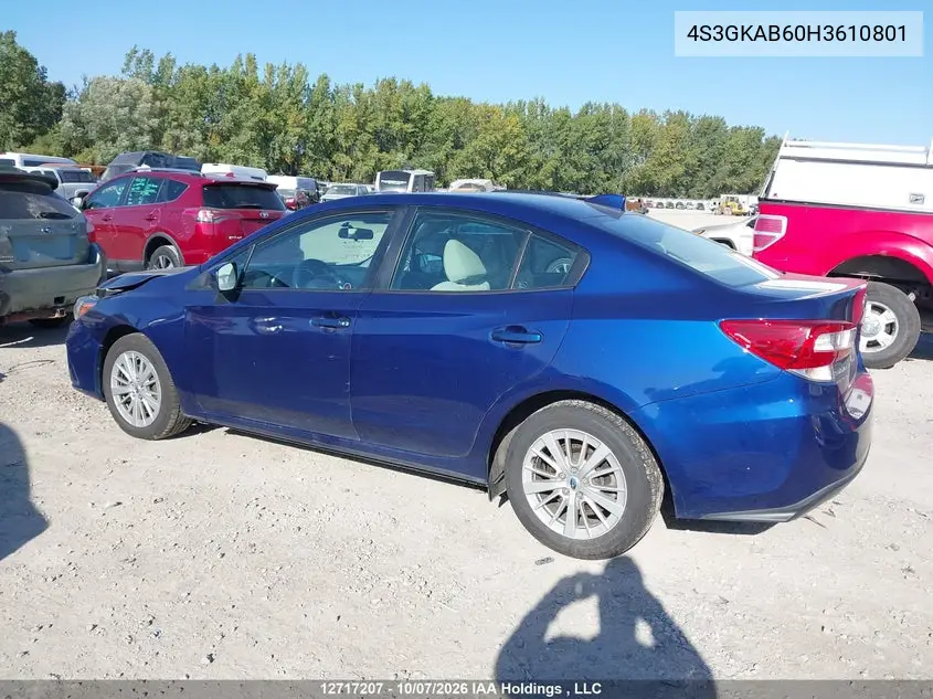2017 SUBARU IMPREZA VIN 4S3GKAB60H3610801 — фото 3