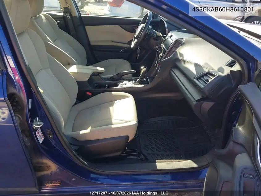 2017 SUBARU IMPREZA VIN 4S3GKAB60H3610801 — фото 5