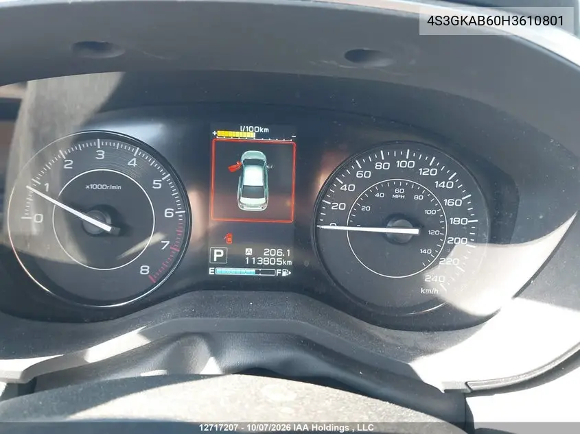 2017 SUBARU IMPREZA VIN 4S3GKAB60H3610801 — фото 7