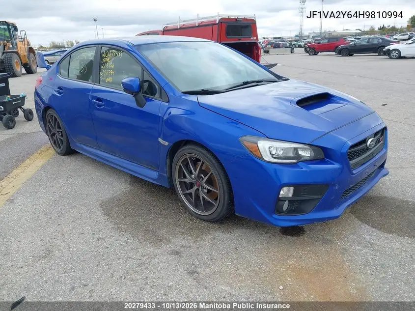 SUBARU IMPREZA 2017, VIN JF1VA2Y64H9810994