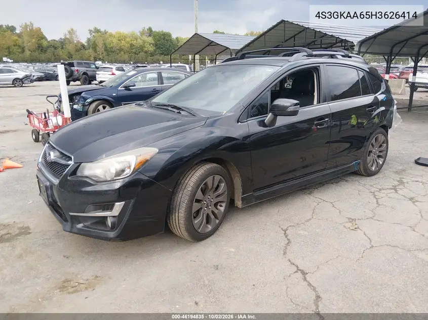 2017 SUBARU IMPREZA VIN 4S3GKAA65H3626414 — фото 2