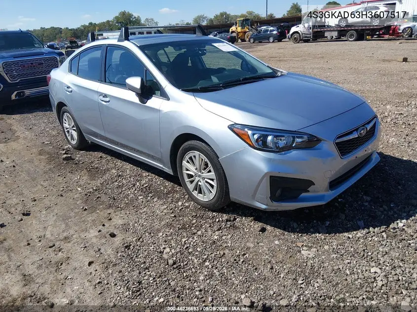 SUBARU IMPREZA 2017, VIN 4S3GKAD63H3607517