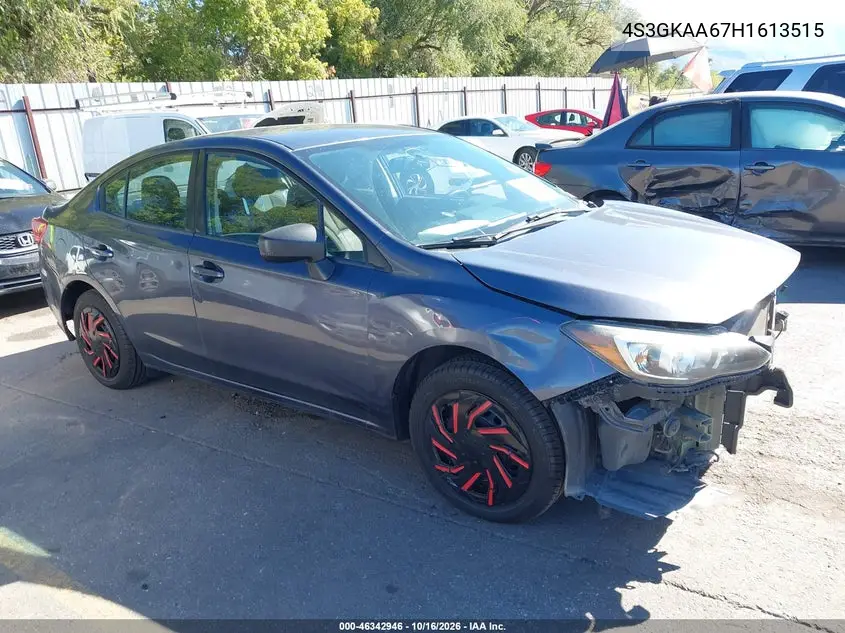 SUBARU IMPREZA 2017, VIN 4S3GKAA67H1613515