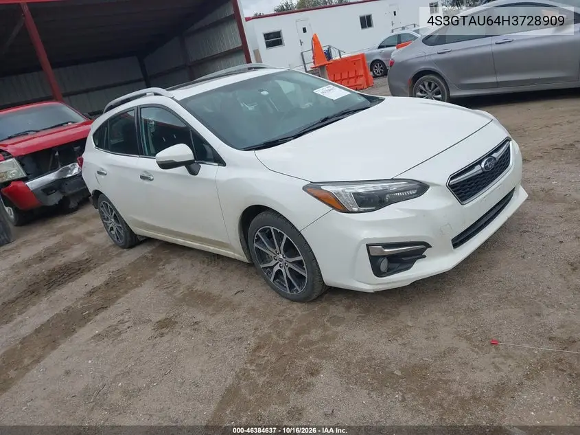 SUBARU IMPREZA 2017, VIN 4S3GTAU64H3728909