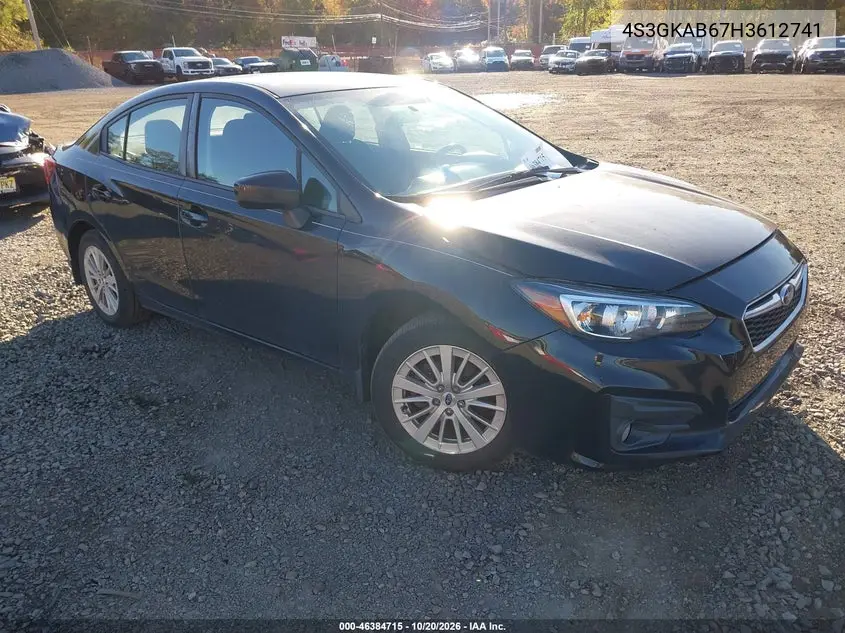 SUBARU IMPREZA 2017, VIN 4S3GKAB67H3612741