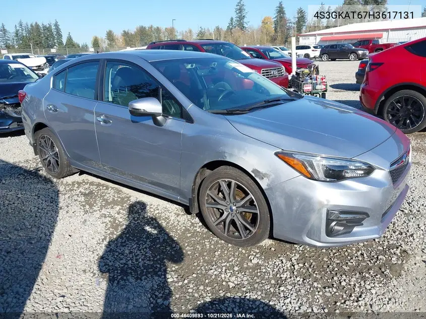 SUBARU IMPREZA 2017, VIN 4S3GKAT67H3617131