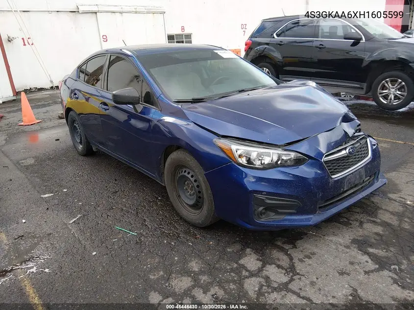 SUBARU IMPREZA 2017, VIN 4S3GKAA6XH1605599