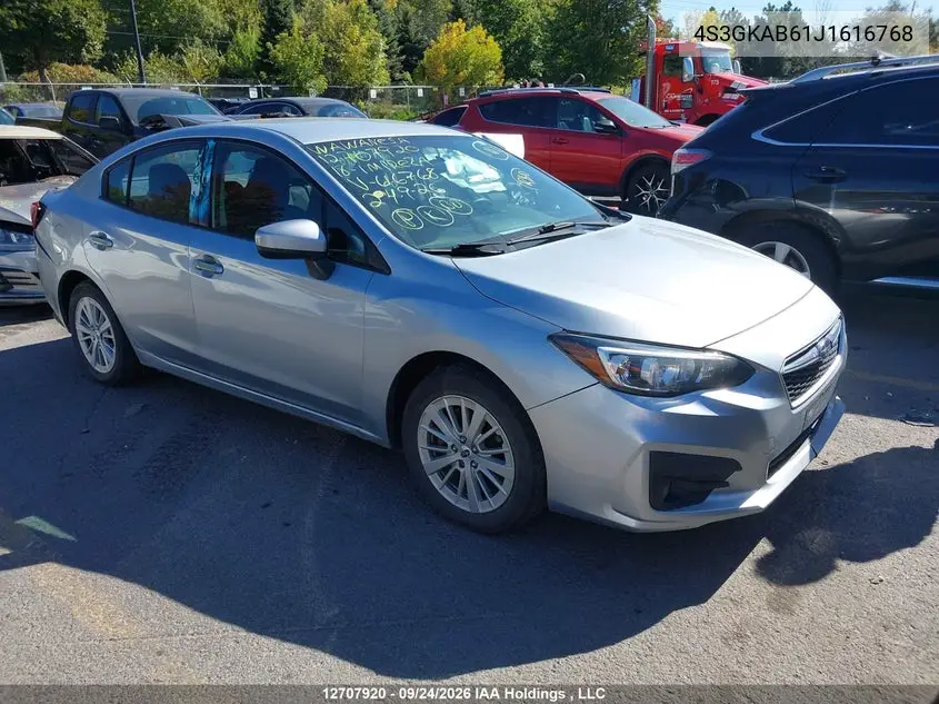 SUBARU IMPREZA 2018, VIN 4S3GKAB61J1616768