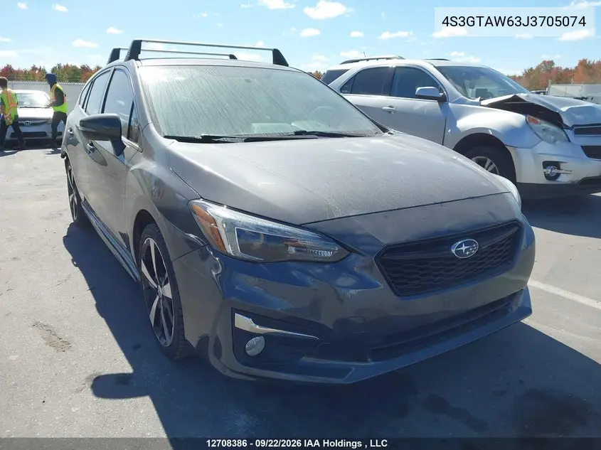 SUBARU IMPREZA 2018, VIN 4S3GTAW63J3705074