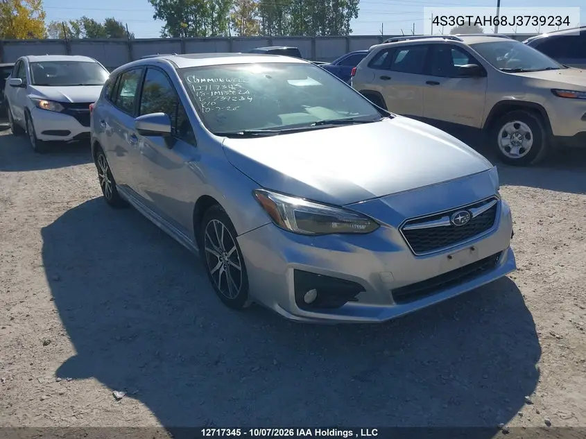 SUBARU IMPREZA 2018, VIN 4S3GTAH68J3739234