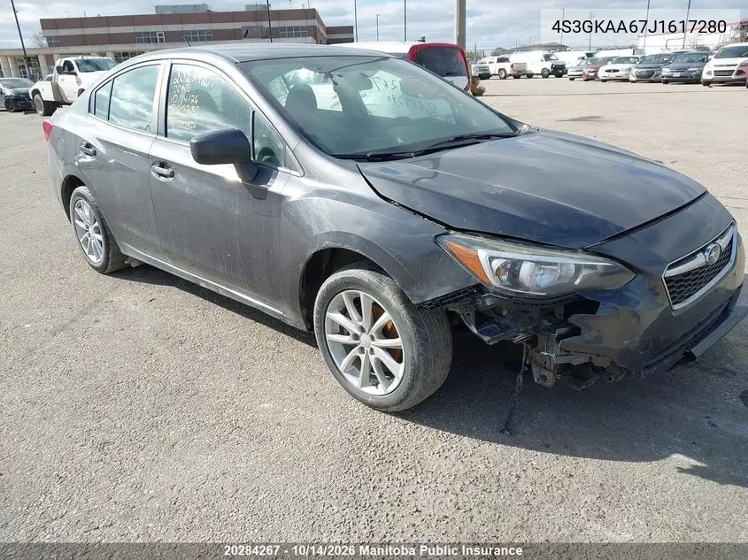 SUBARU IMPREZA 2018, VIN 4S3GKAA67J1617280