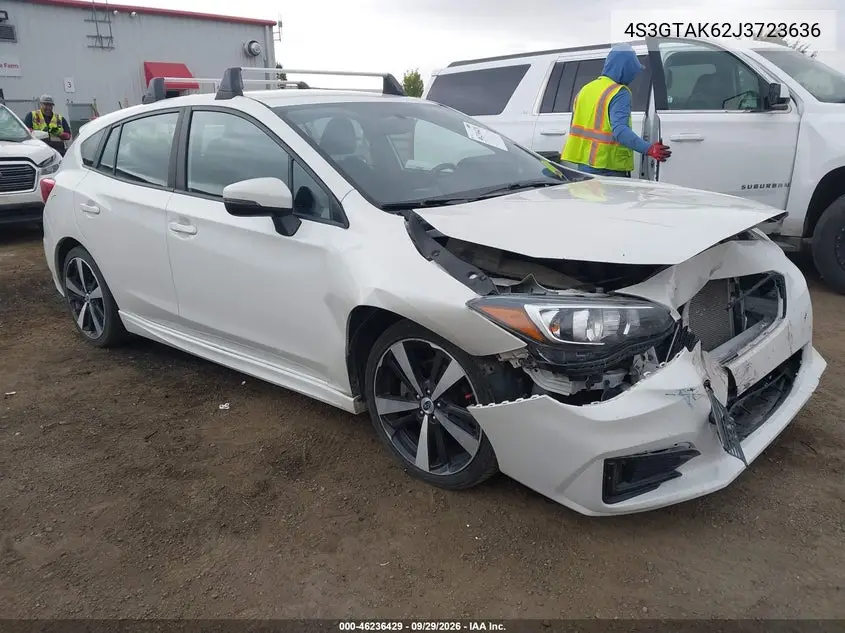 SUBARU IMPREZA 2018, VIN 4S3GTAK62J3723636