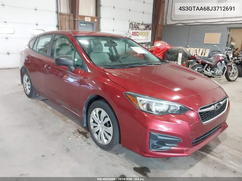 SUBARU IMPREZA 2018, VIN 4S3GTAA68J3712691