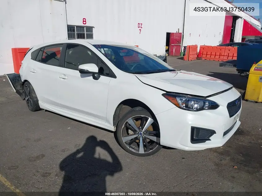 SUBARU IMPREZA 2018, VIN 4S3GTAK63J3750439