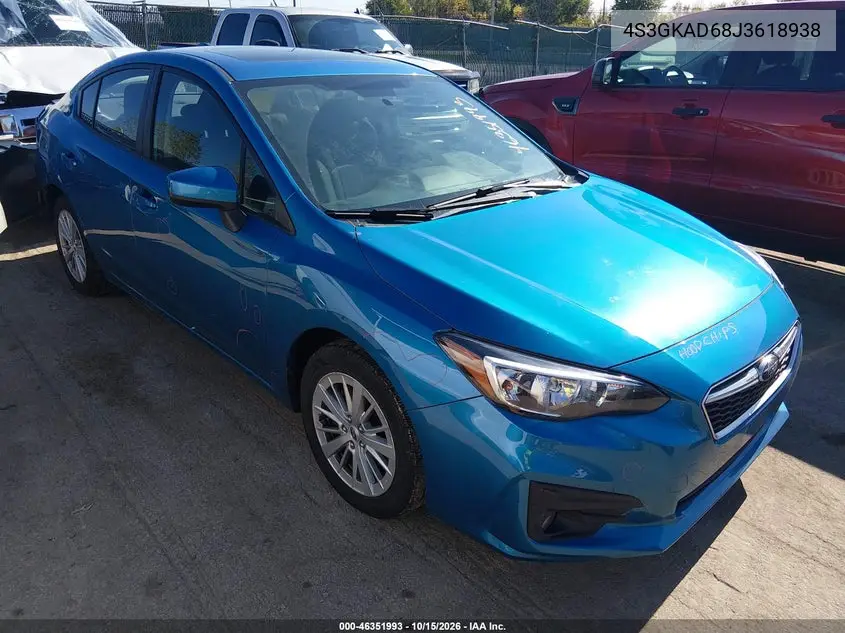 SUBARU IMPREZA 2018, VIN 4S3GKAD68J3618938