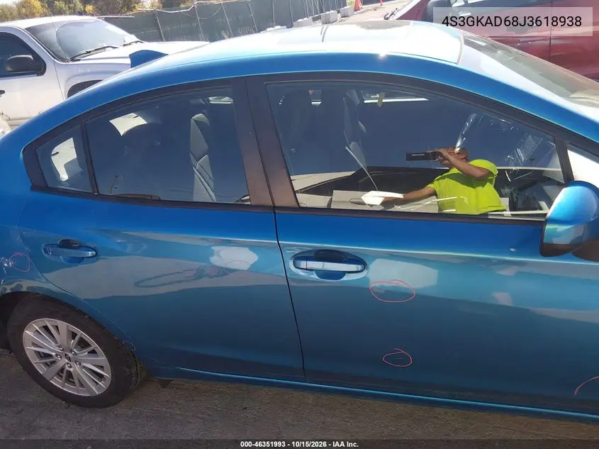2018 SUBARU IMPREZA VIN 4S3GKAD68J3618938 — фото 13