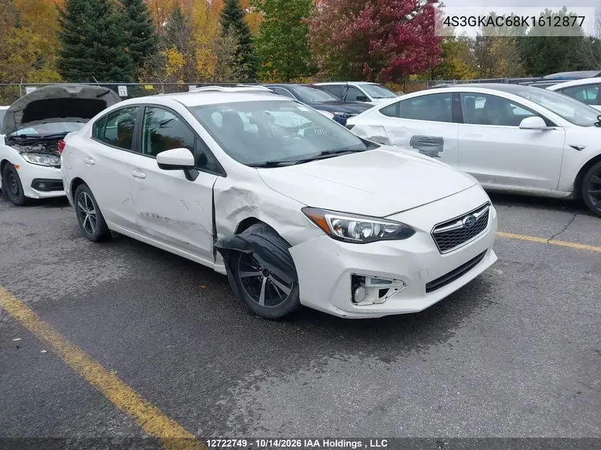 SUBARU IMPREZA 2019, VIN 4S3GKAC68K1612877