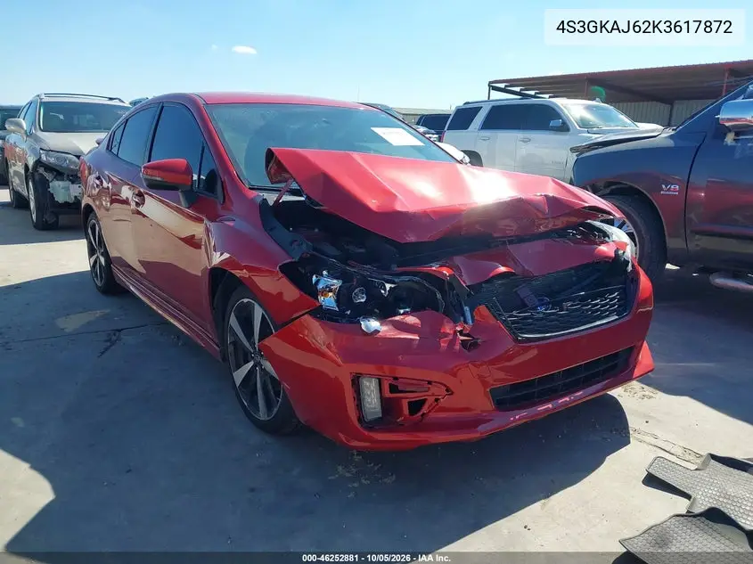 SUBARU IMPREZA 2019, VIN 4S3GKAJ62K3617872