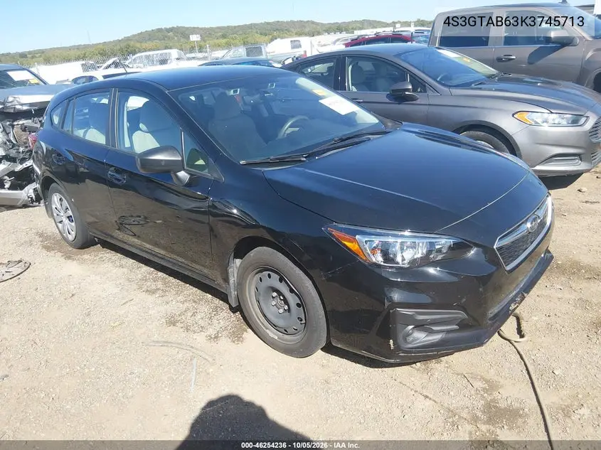 SUBARU IMPREZA 2019, VIN 4S3GTAB63K3745713