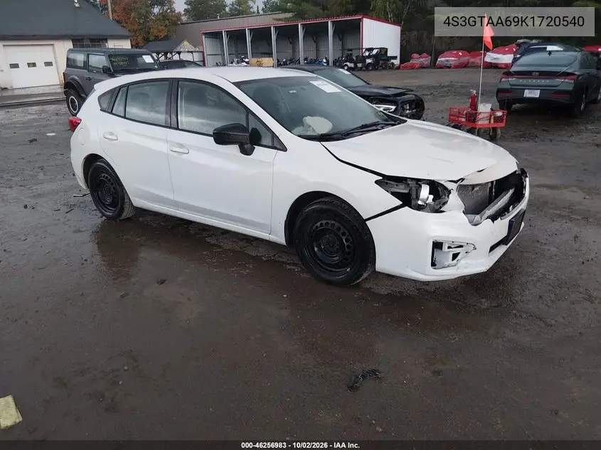SUBARU IMPREZA 2019, VIN 4S3GTAA69K1720540