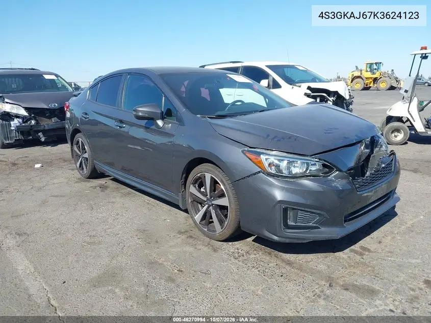 SUBARU IMPREZA 2019, VIN 4S3GKAJ67K3624123