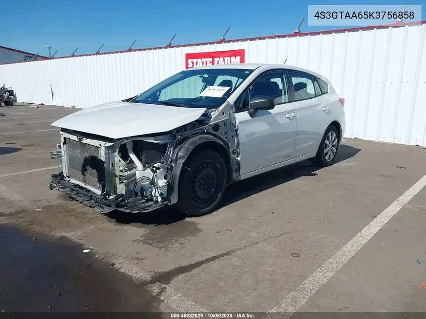 2019 SUBARU IMPREZA VIN 4S3GTAA65K3756858 — фото 2