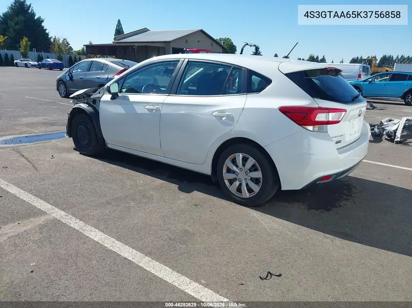 2019 SUBARU IMPREZA VIN 4S3GTAA65K3756858 — фото 3